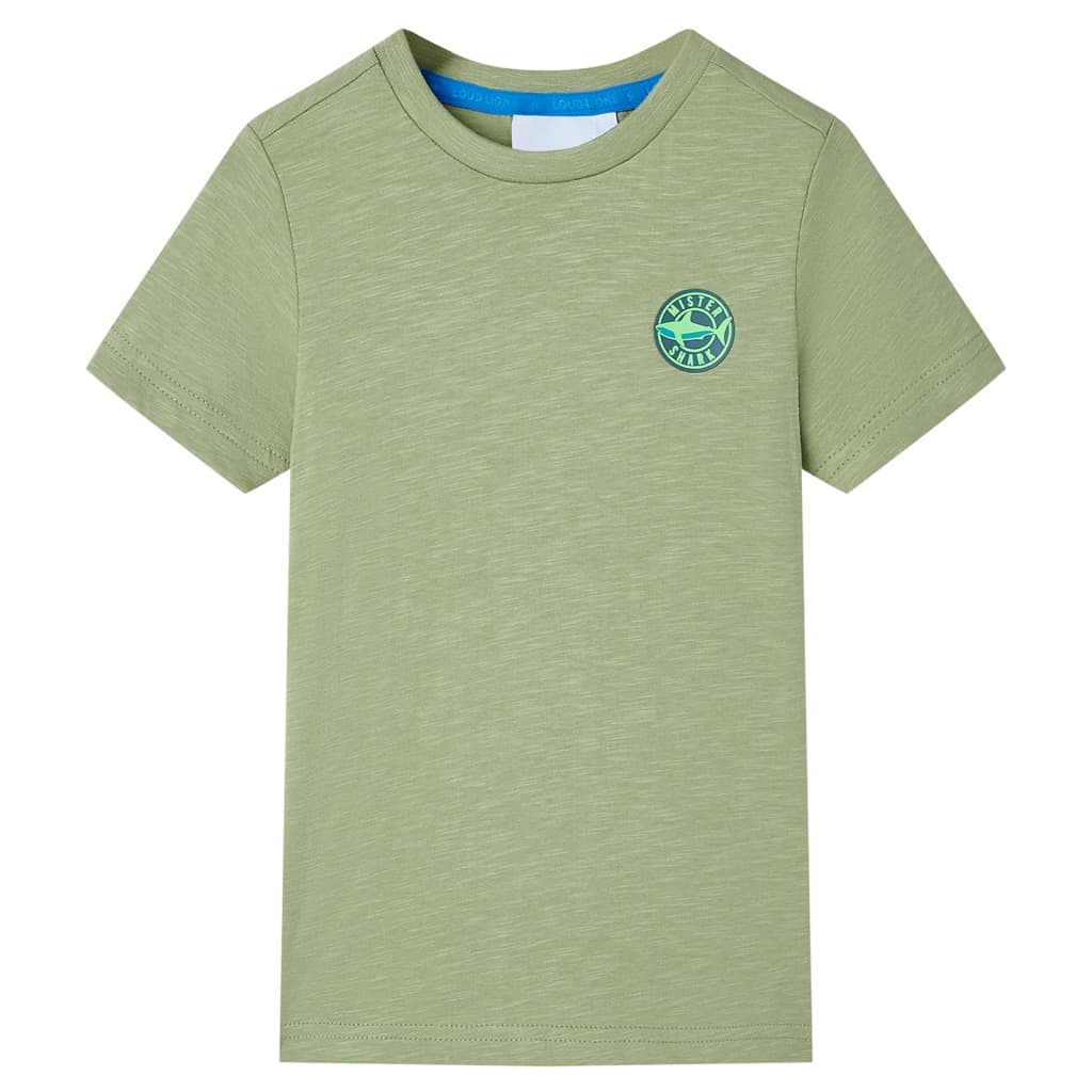 T-shirt til børn str. 128 kakifarvet