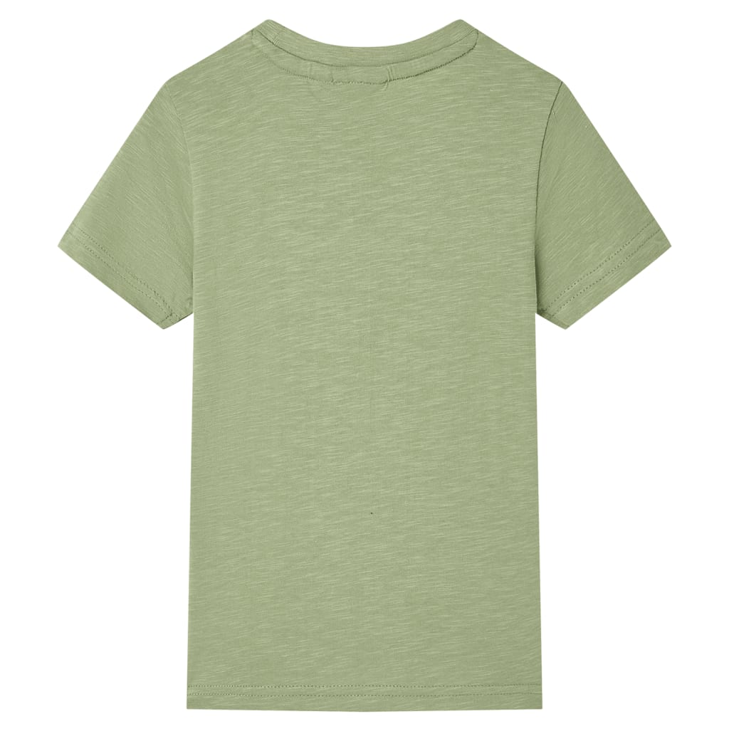 T-shirt til børn str. 128 kakifarvet