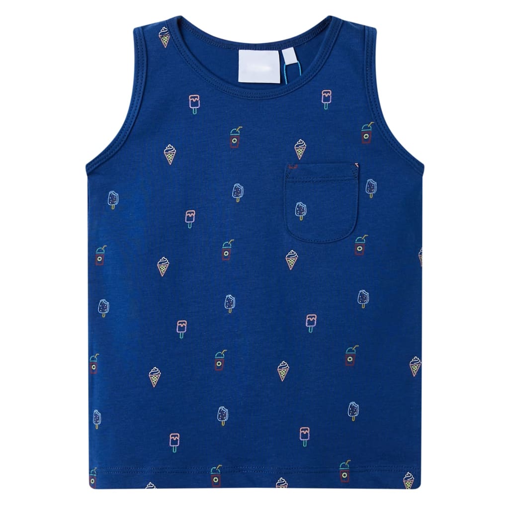 Tanktop til børn str. 140 mørkeblå