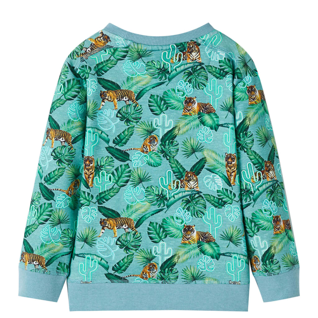 Sweatshirt til børn str. 140 lys grønmeleret