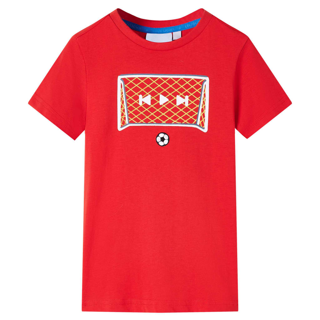 T-shirt til børn str. 128 rød