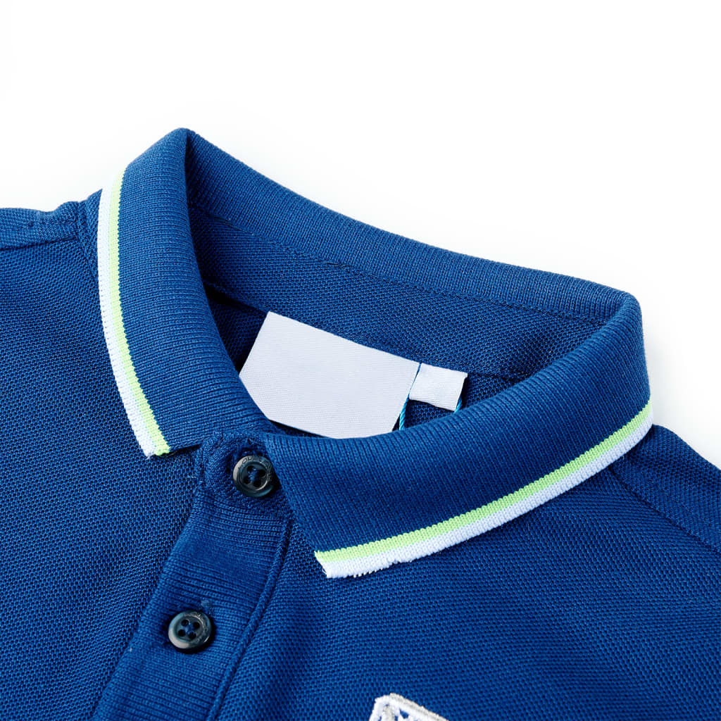 Poloshirt til børn str. 104 mørkeblå