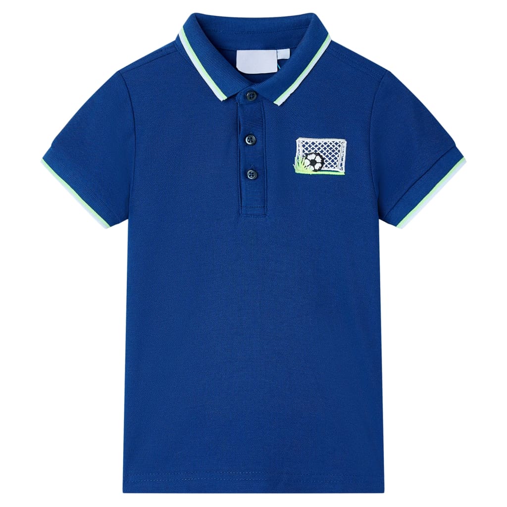 Poloshirt til børn str. 116 mørkeblå