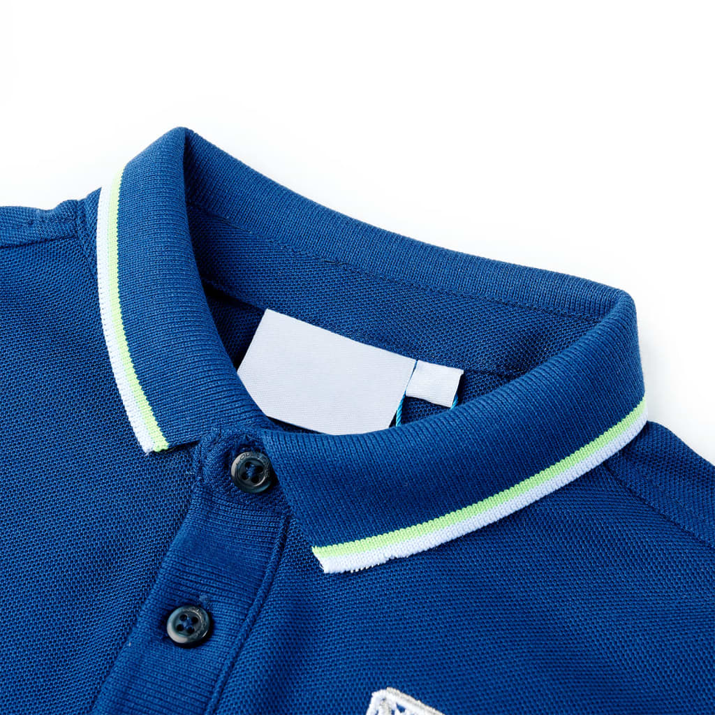 Poloshirt til børn str. 128 mørkeblå