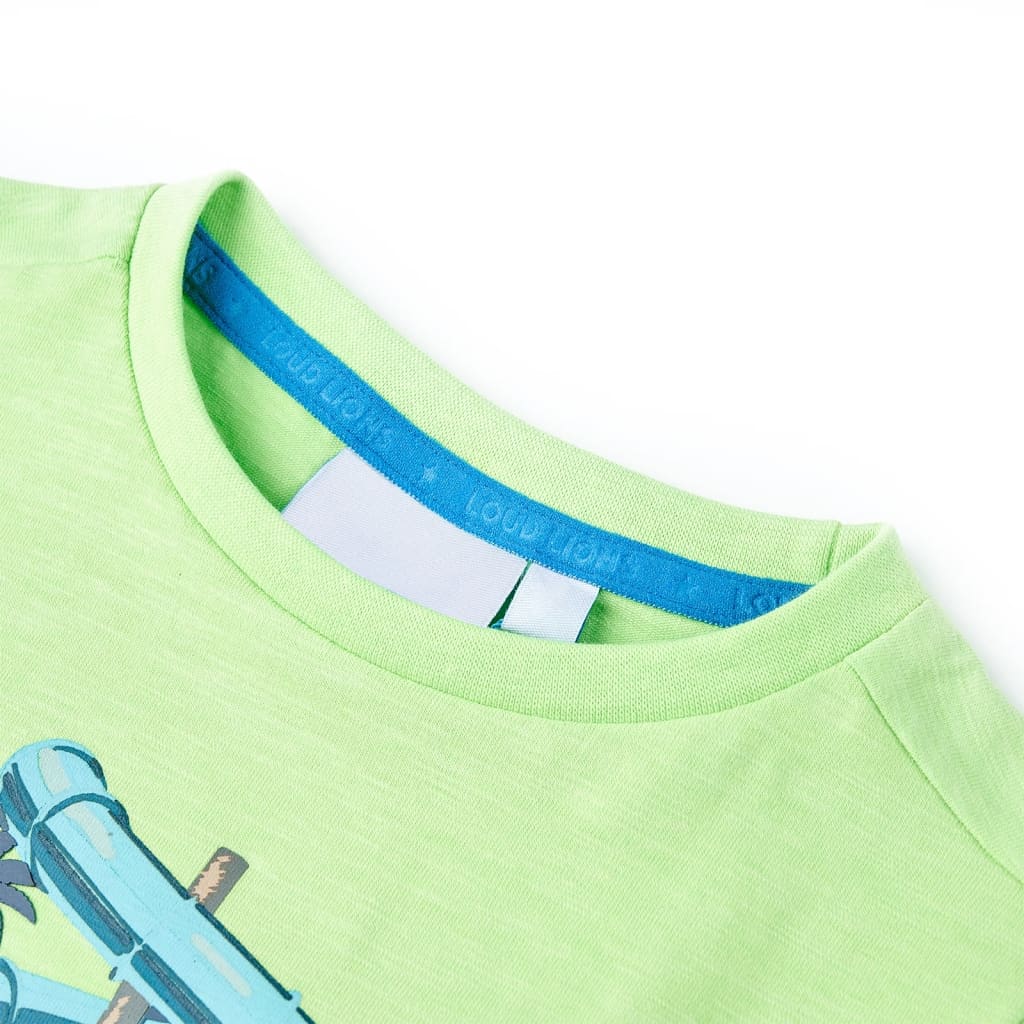 T-shirt til børn str. 116 neongrøn