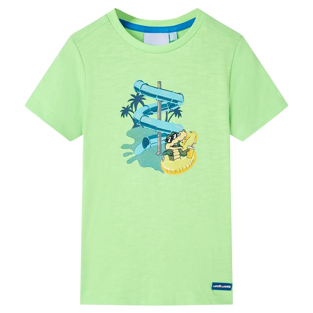 T-shirt til børn str. 128 neongrøn
