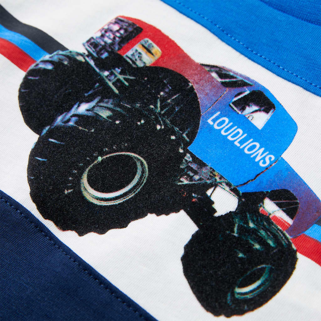 T-shirt til børn str. 116 blå og marineblå