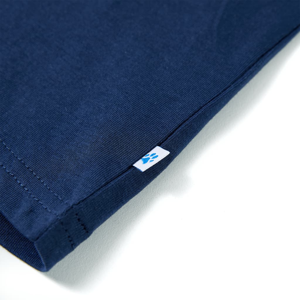 T-shirt til børn str. 116 blå og marineblå
