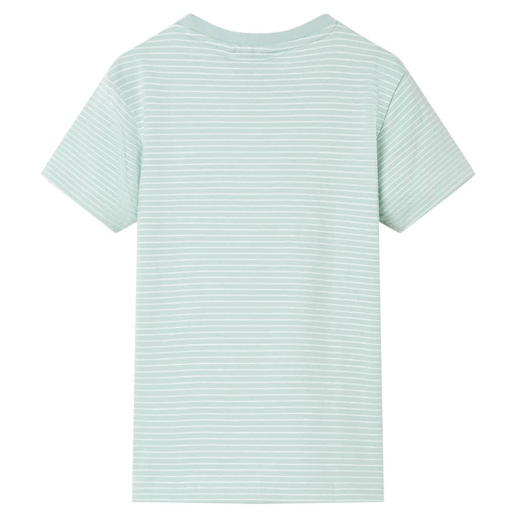 T-shirt til børn str. 116 striber lys mintgrøn