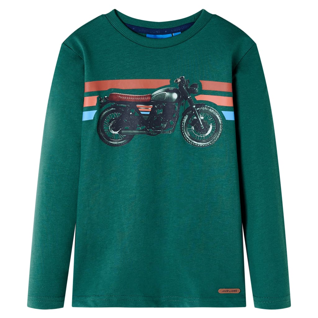 Langærmet T-shirt til børn str. 92 grøn