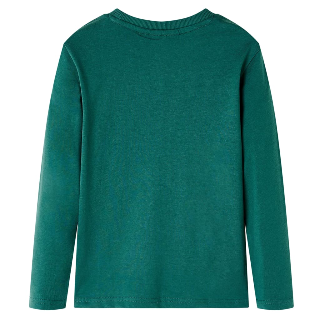 Langærmet T-shirt til børn str. 128 grøn