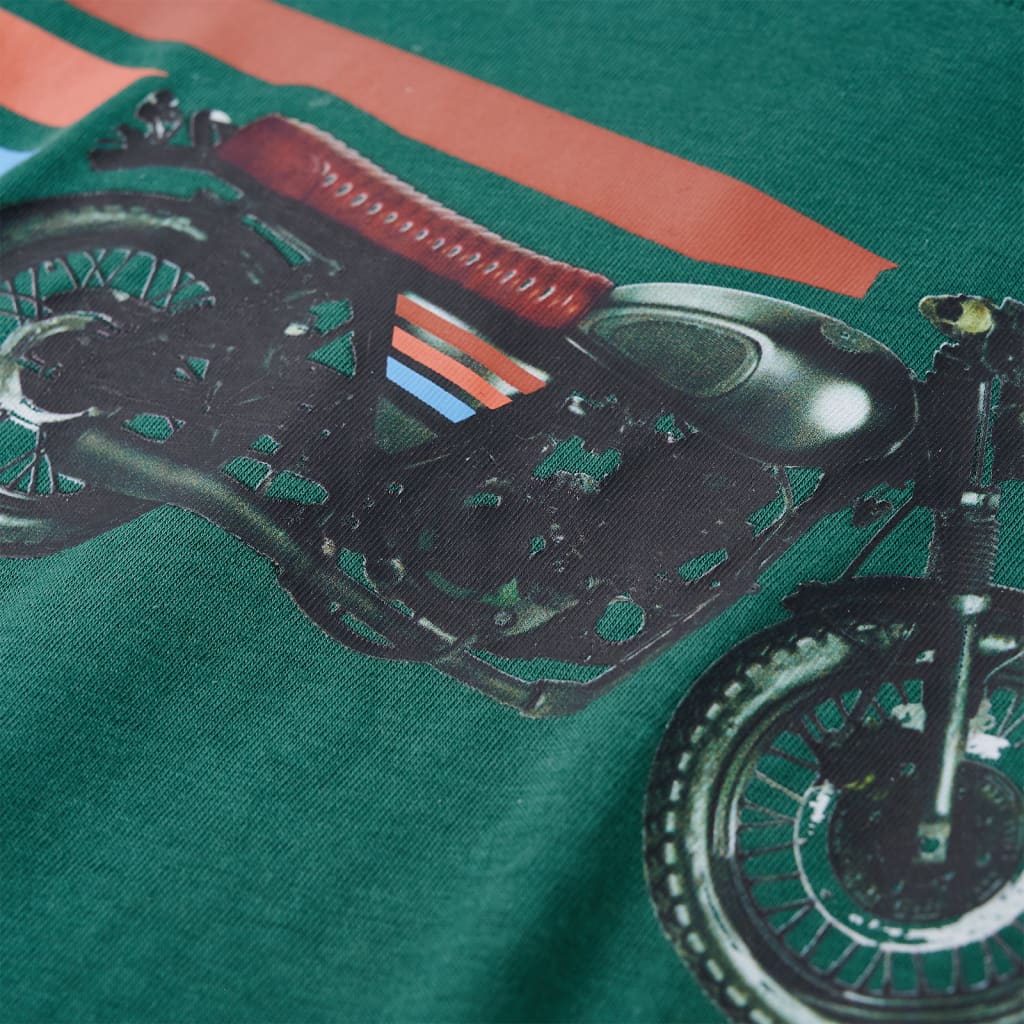 Langærmet T-shirt til børn str. 128 grøn