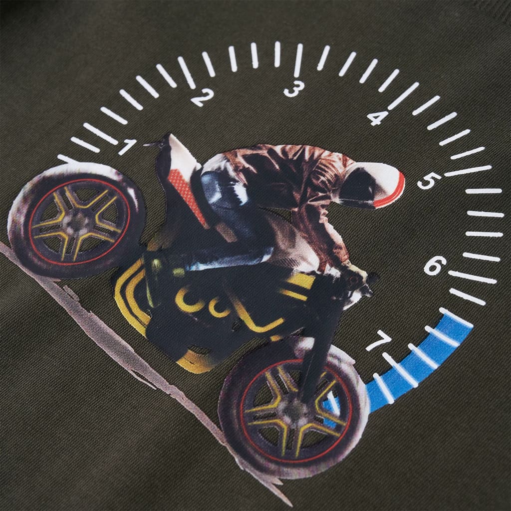 Langærmet T-shirt til børn str. 128 kakifarvet