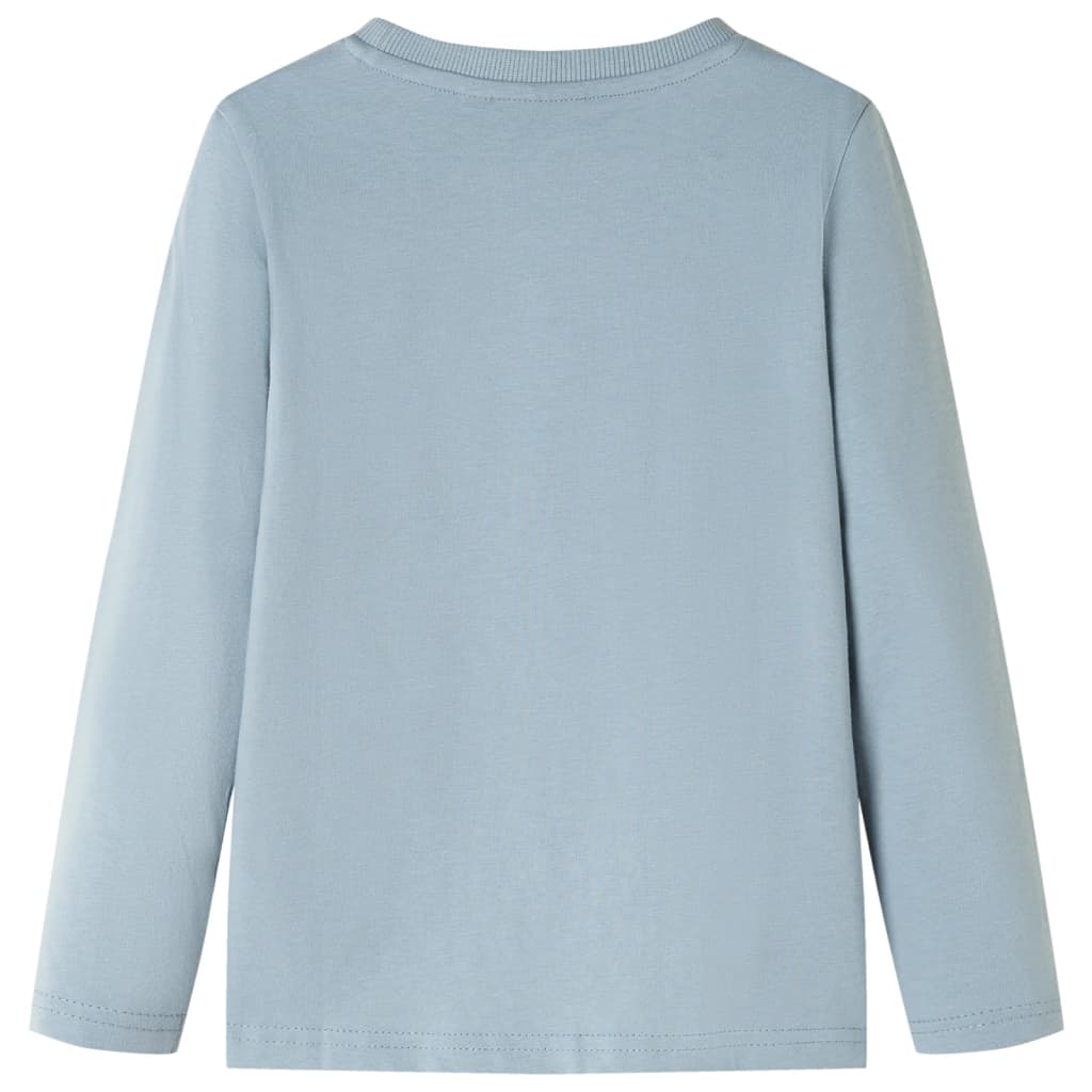 Langærmet T-shirt til børn str. 128 lyseblå
