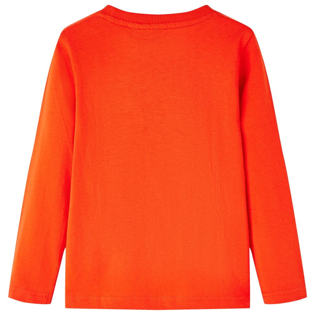 Langærmet T-shirt til børn str. 116 orange