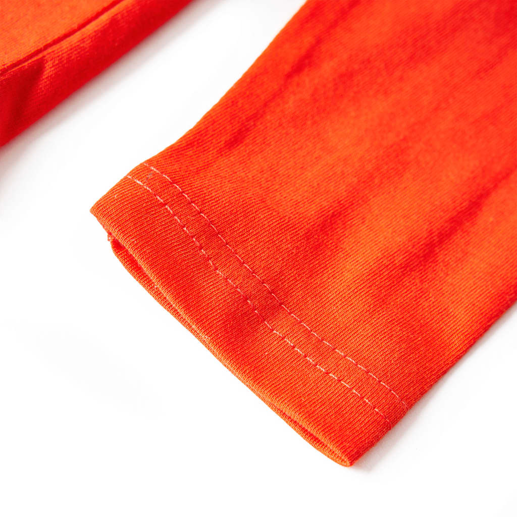 Langærmet T-shirt til børn str. 116 orange