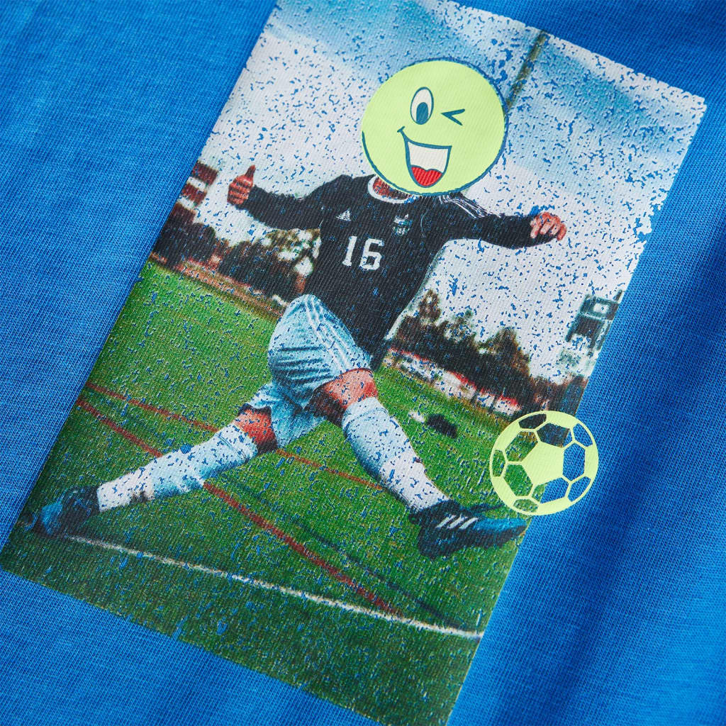 Langærmet T-shirt til børn str. 128 koboltblå