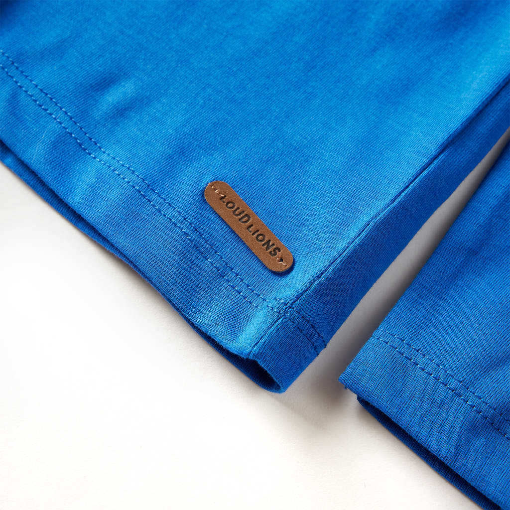 Langærmet T-shirt til børn str. 140 koboltblå