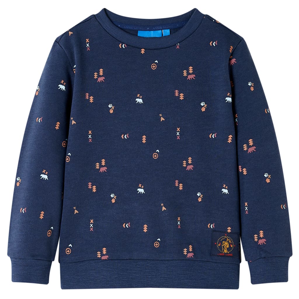 Sweatshirt til børn str. 104 mørk blåmeleret