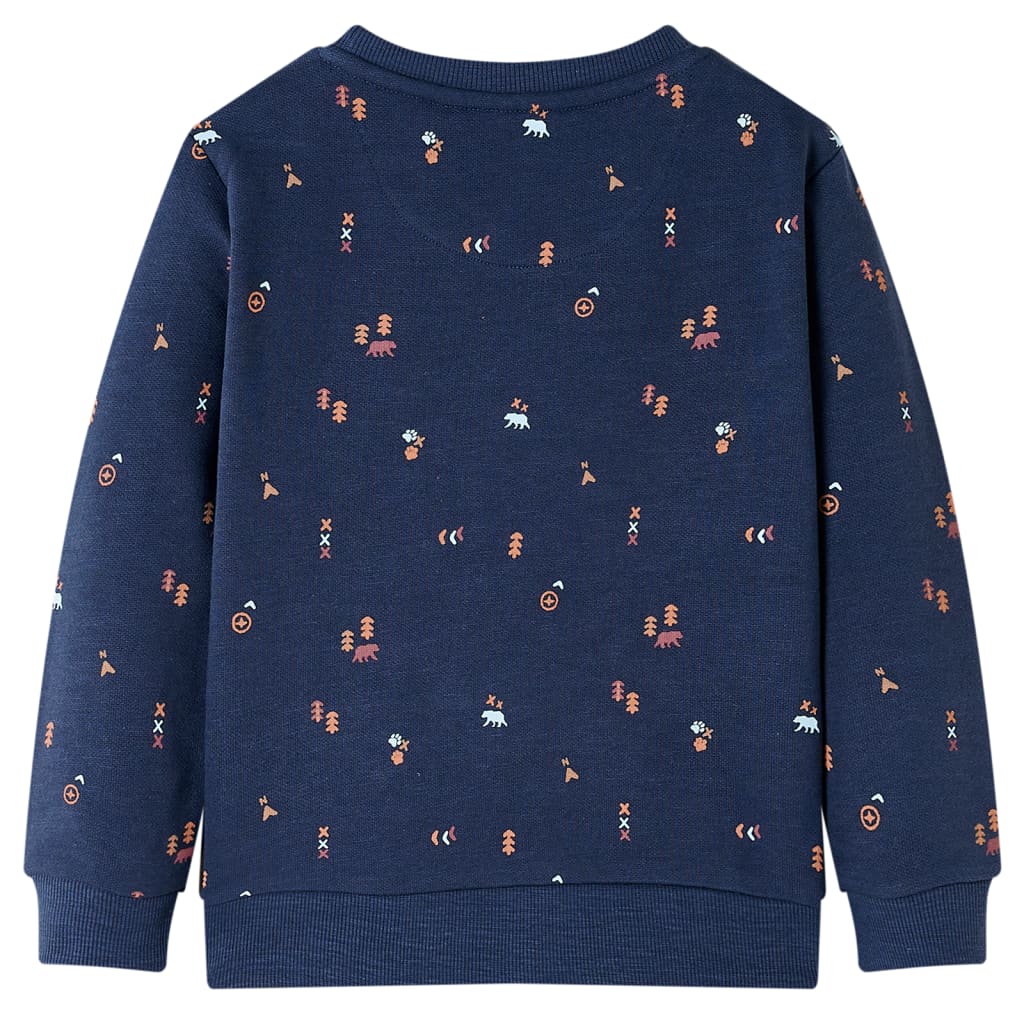 Sweatshirt til børn str. 104 mørk blåmeleret