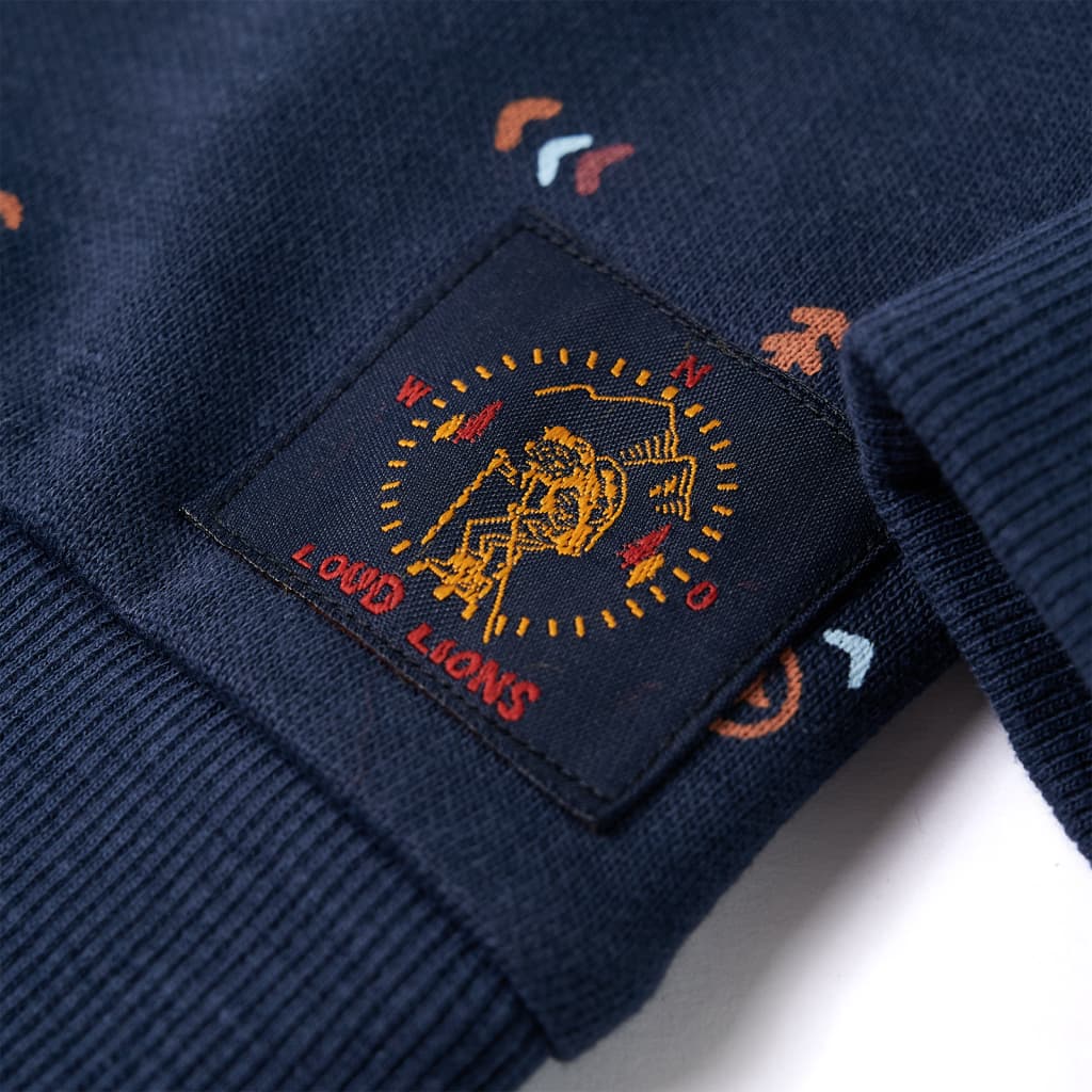 Sweatshirt til børn str. 104 mørk blåmeleret