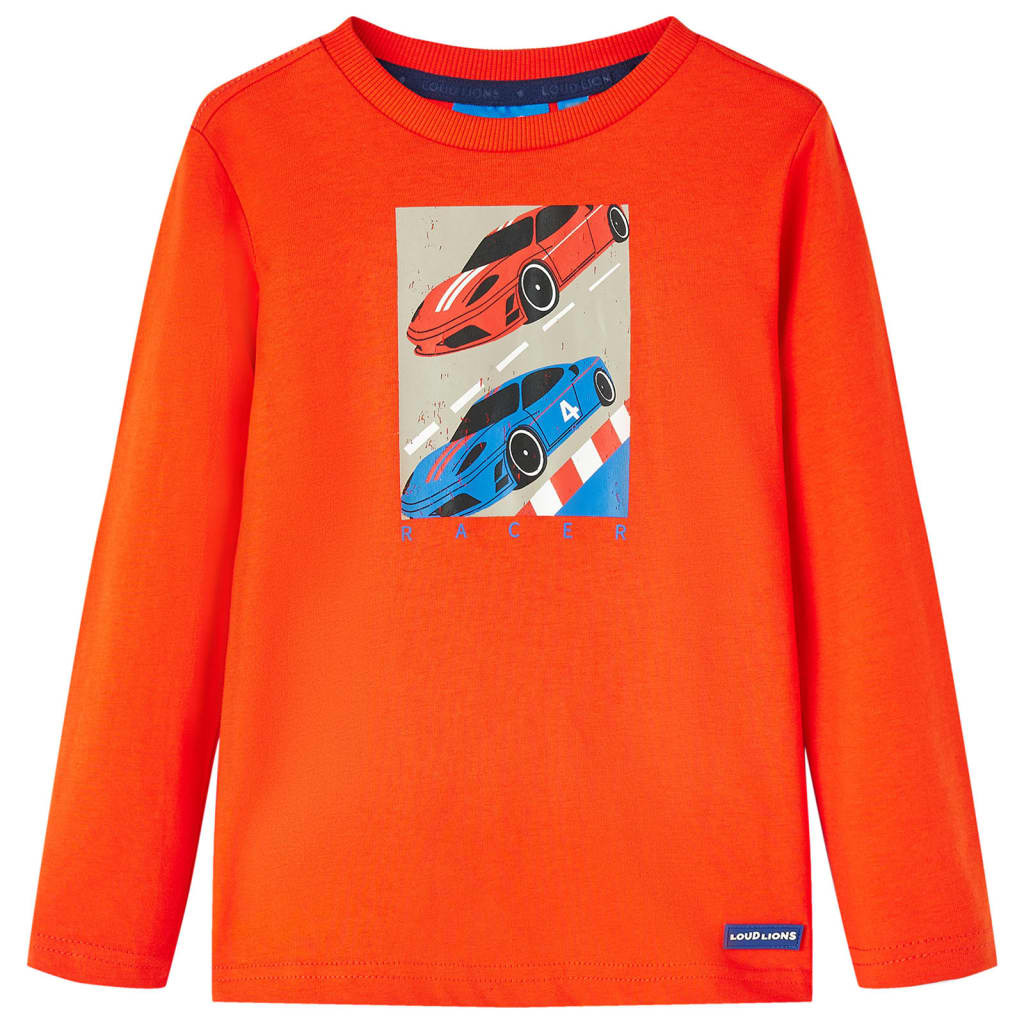 Langærmet T-shirt til børn str. 104 cm orange