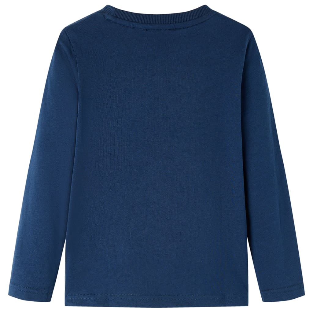 Langærmet T-shirt til børn str. 128 marineblå