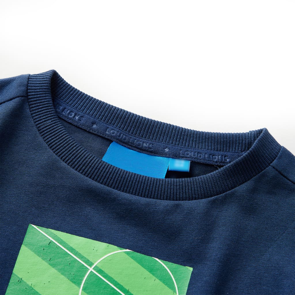 Langærmet T-shirt til børn str. 128 marineblå
