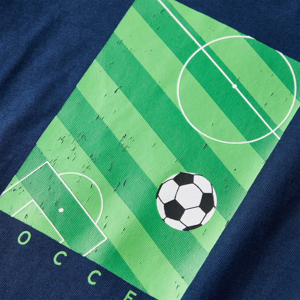 Langærmet T-shirt til børn str. 128 marineblå