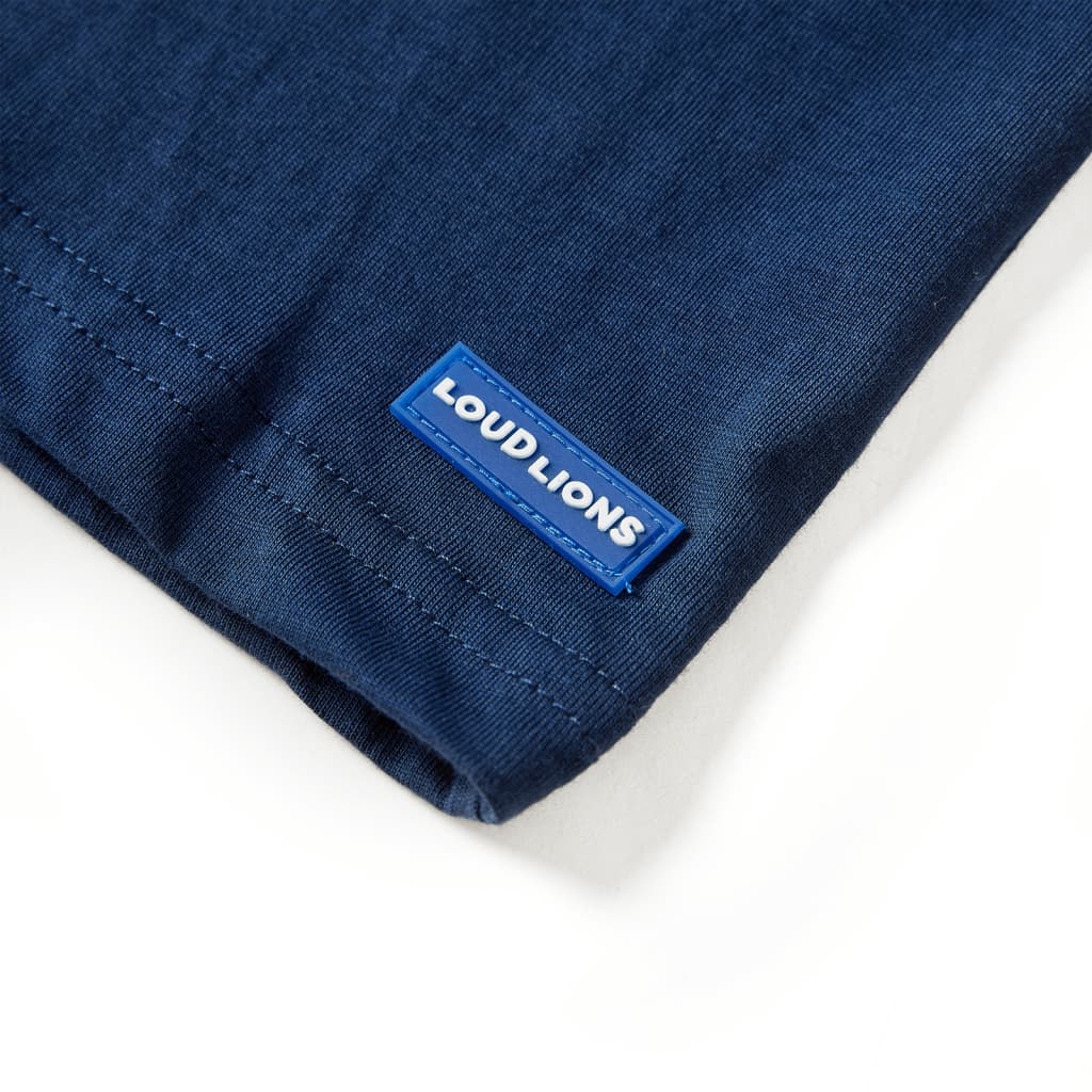 Langærmet T-shirt til børn str. 128 marineblå