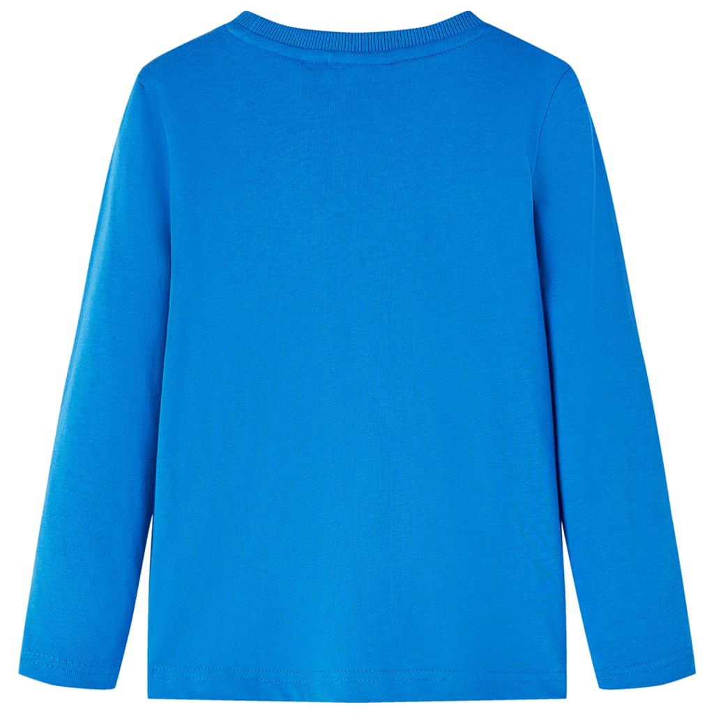 Langærmet T-shirt til børn str. 128 koboltblå
