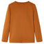 Langærmet T-shirt til børn str. 104 cognacfarvet