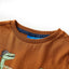 Langærmet T-shirt til børn str. 116 cognacfarvet