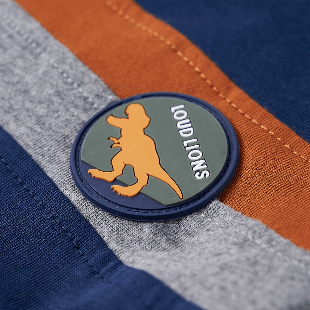 Langærmet T-shirt til børn str. 116 marineblå