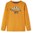 Langærmet T-shirt til børn str. 128 okkergul