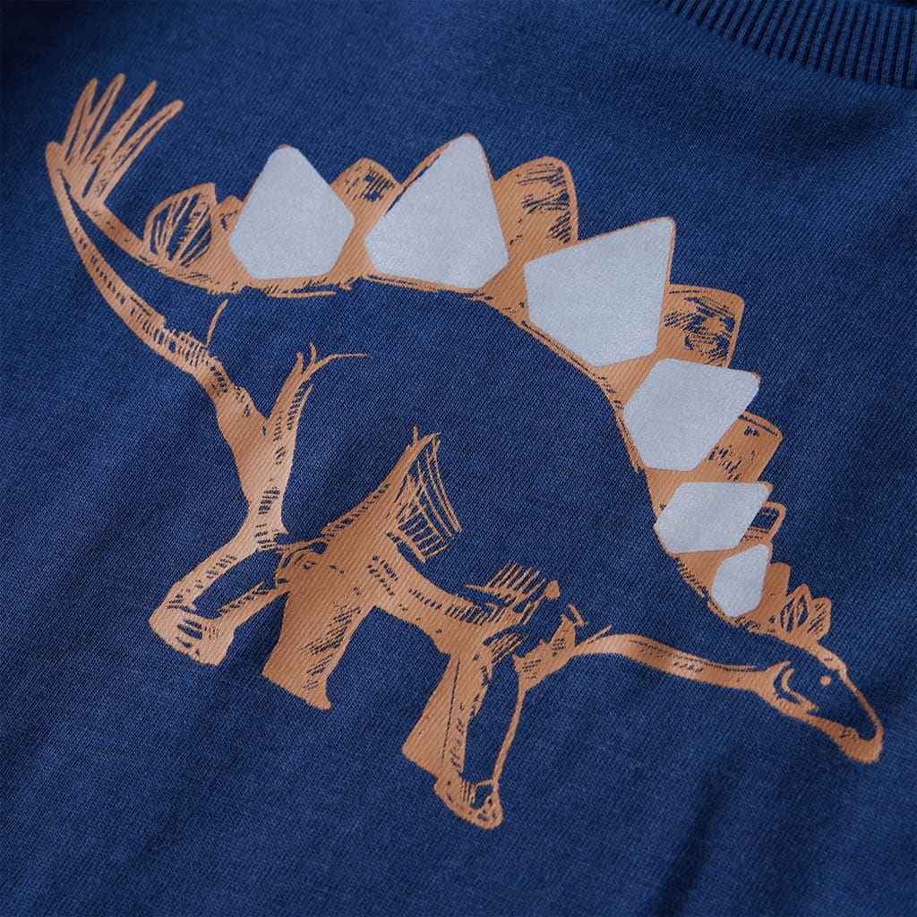 Langærmet T-shirt til børn str. 116 marineblå