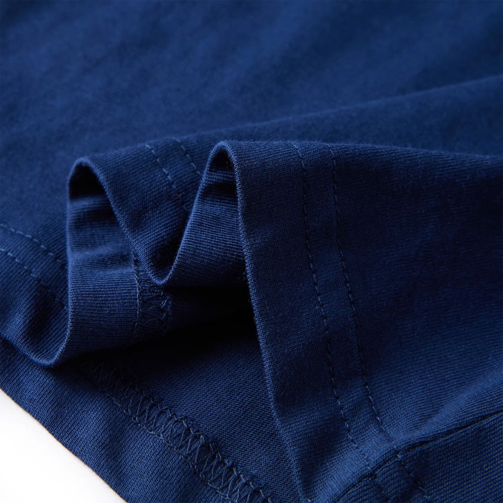 Langærmet T-shirt til børn str. 116 marineblå