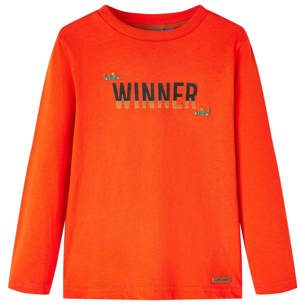 Langærmet T-shirt til børn str. 104 cm orange