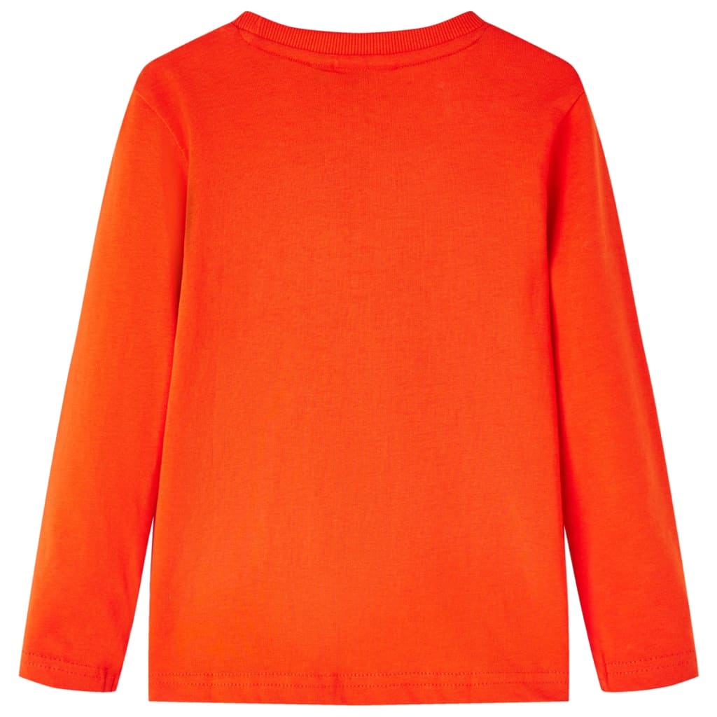 Langærmet T-shirt til børn str. 104 cm orange