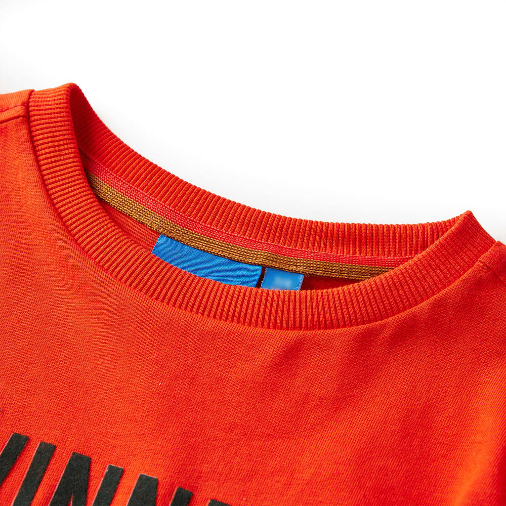 Langærmet T-shirt til børn str. 104 cm orange