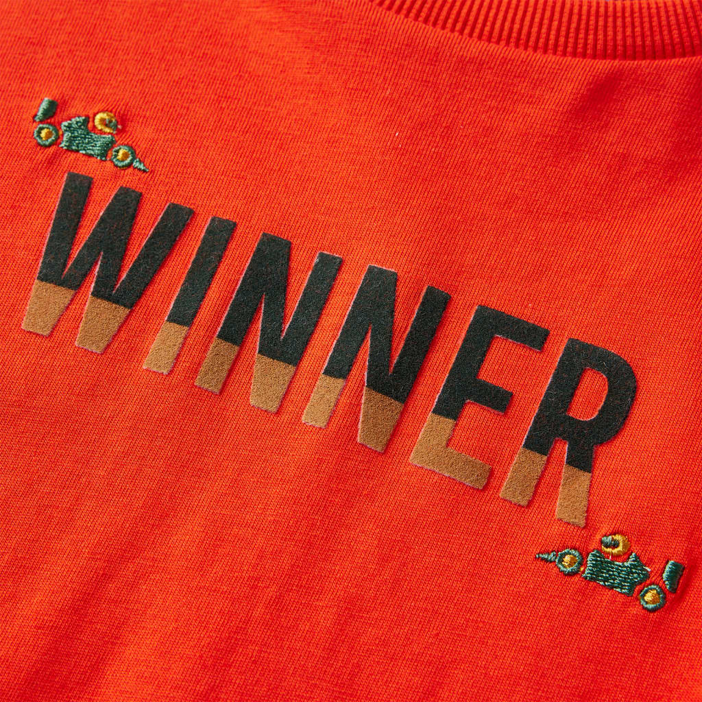 Langærmet T-shirt til børn str. 104 cm orange