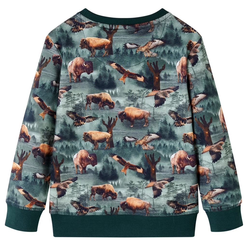 Sweatshirt til børn str. 140 mørkegrøn