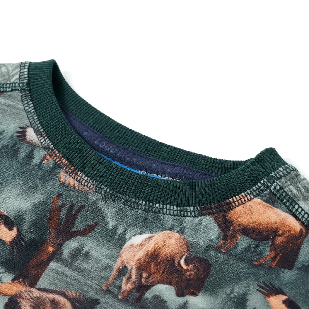 Sweatshirt til børn str. 140 mørkegrøn