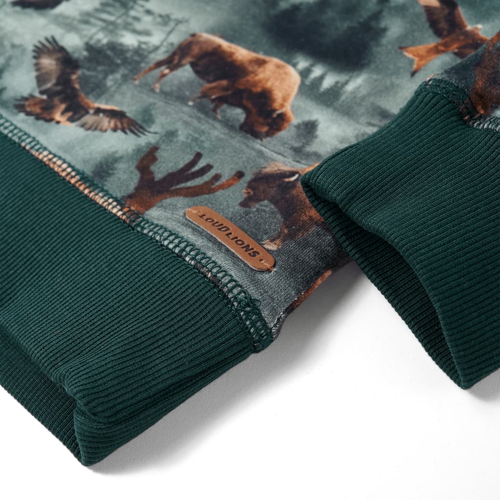 Sweatshirt til børn str. 140 mørkegrøn