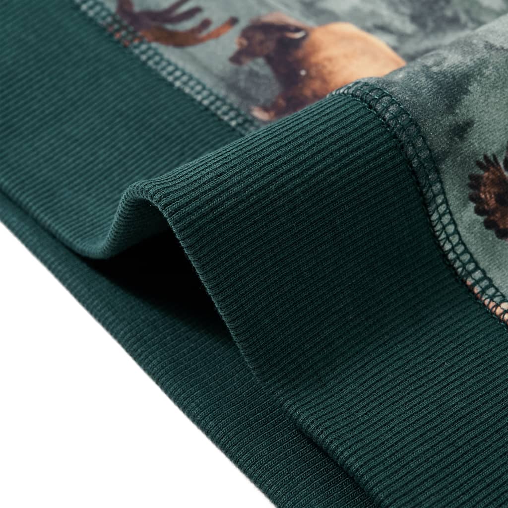 Sweatshirt til børn str. 140 mørkegrøn