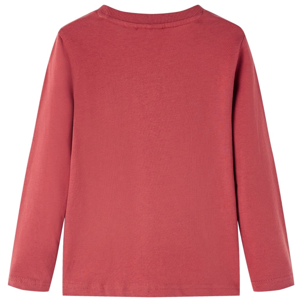 Langærmet T-shirt til børn str. 140 rød