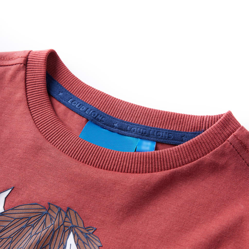 Langærmet T-shirt til børn str. 140 rød