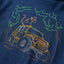 Langærmet T-shirt til børn str. 104 marineblå