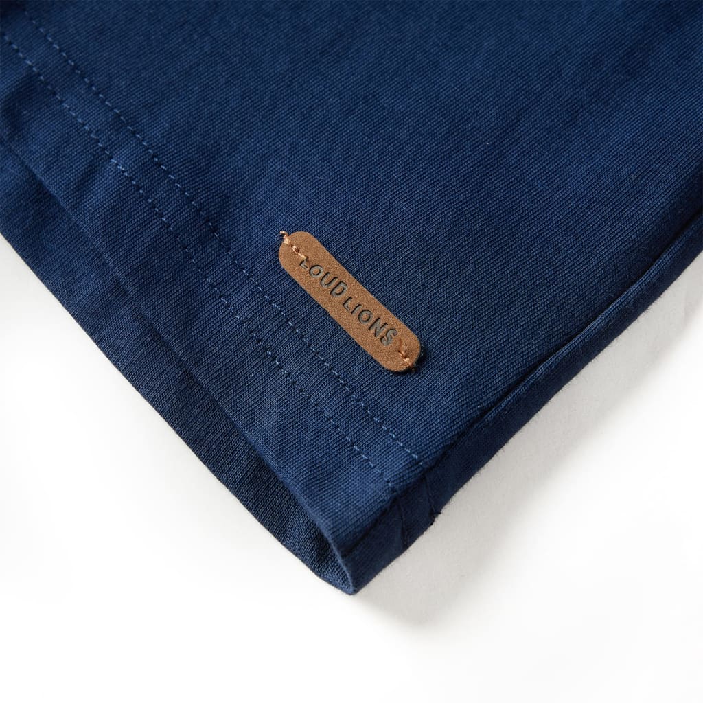 Langærmet T-shirt til børn str. 104 marineblå