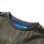 Langærmet T-shirt til børn str. 128 kakifarvet